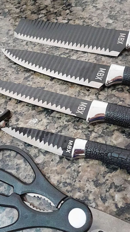 Kit completo de 6 facas profissionais com acessórios